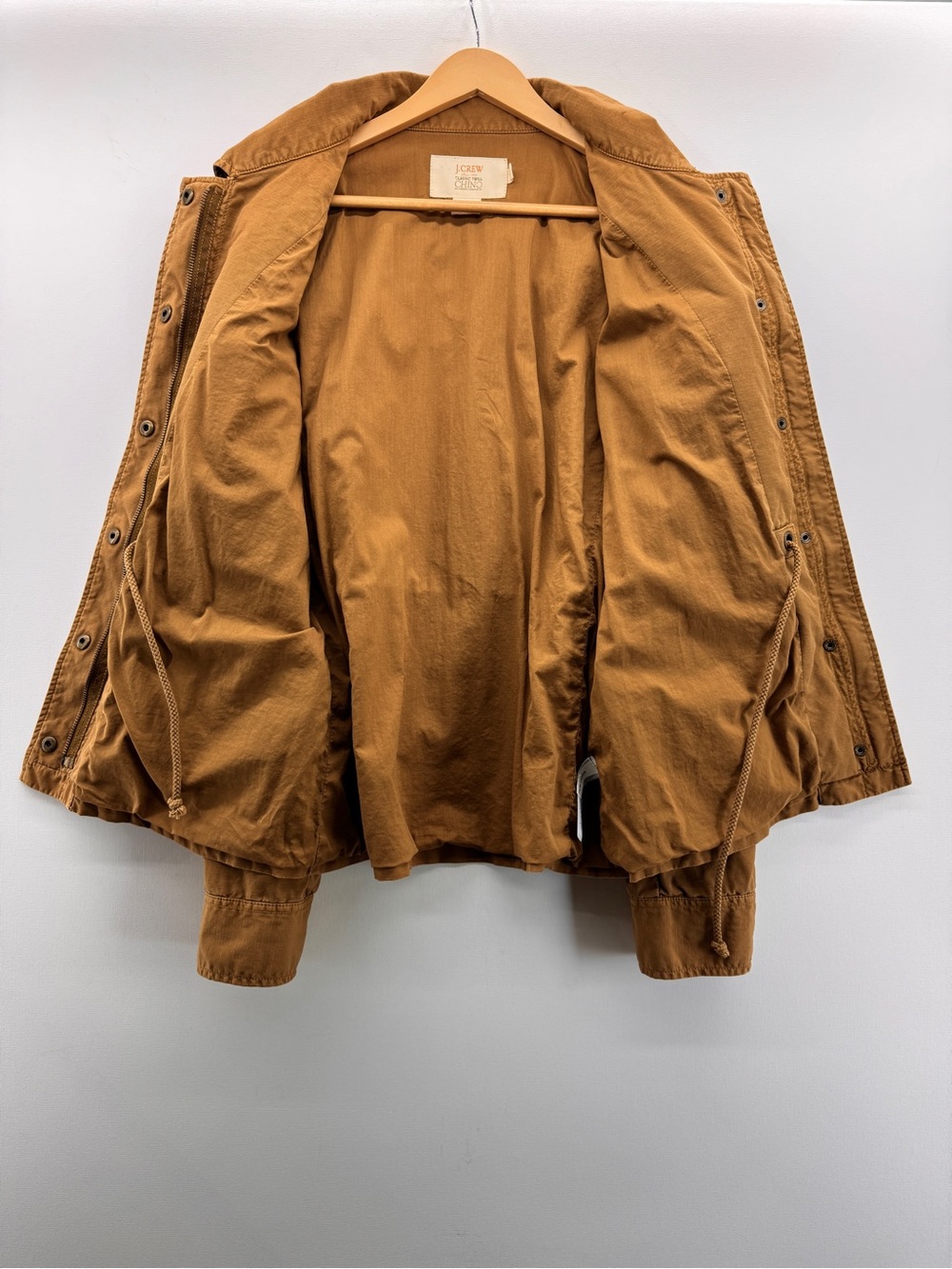 J. Crew Classic Twill Chino Utility Jacket Camel Tan Size Large Safari Preppy - Picture 3 of 10